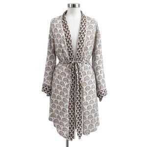 World Market Hand Block Print Cotton Kimono Cover Up One Size